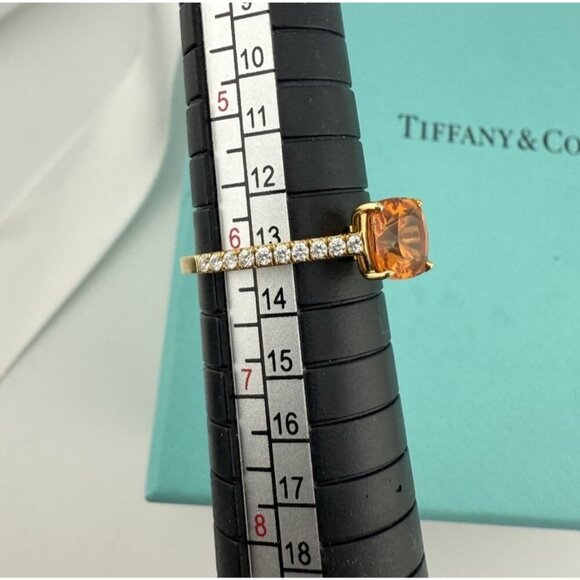 Tiffany & Co. Legacy Spessartine Diamond 18k Yellow Gold Cocktail Ring Size 6 - Picture 8 of 9